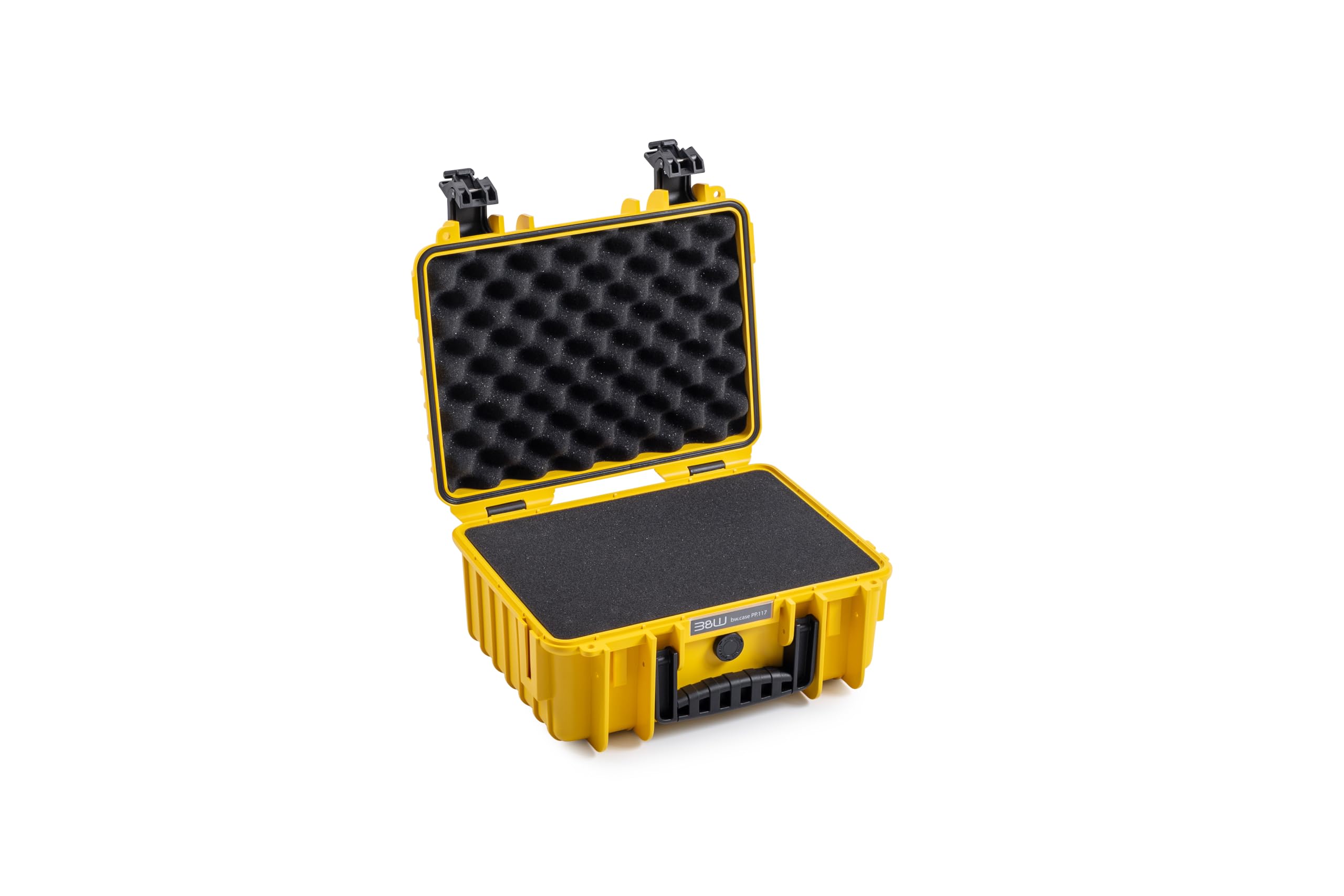 B&W Outdoor Transport Case - Type 3000 with Cubed Foam - Yellow - Waterproof according to IP67 Certification, Dustproof, Virtually Indestructible