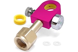 YUXIVCNE CO2 Refilling Adapter with Pressure Gauge Small Upgraded, Compatible with DUO Terra Art Soda Pink Co2 Cylinder, Soda Refill Quick Adapter for Carbonator, Soda Maker Valve Refill Accessories Silver