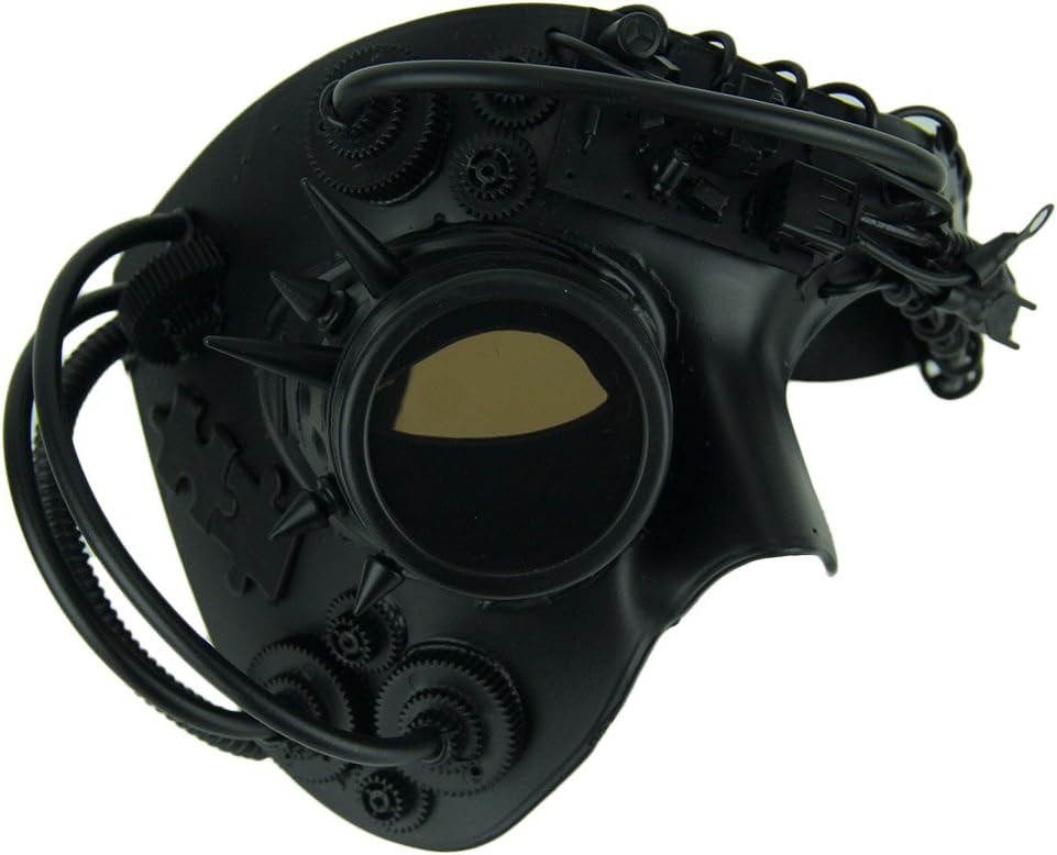 Dan Droid Steampunk Cyborg Spiked One Eyed Metallic Mask