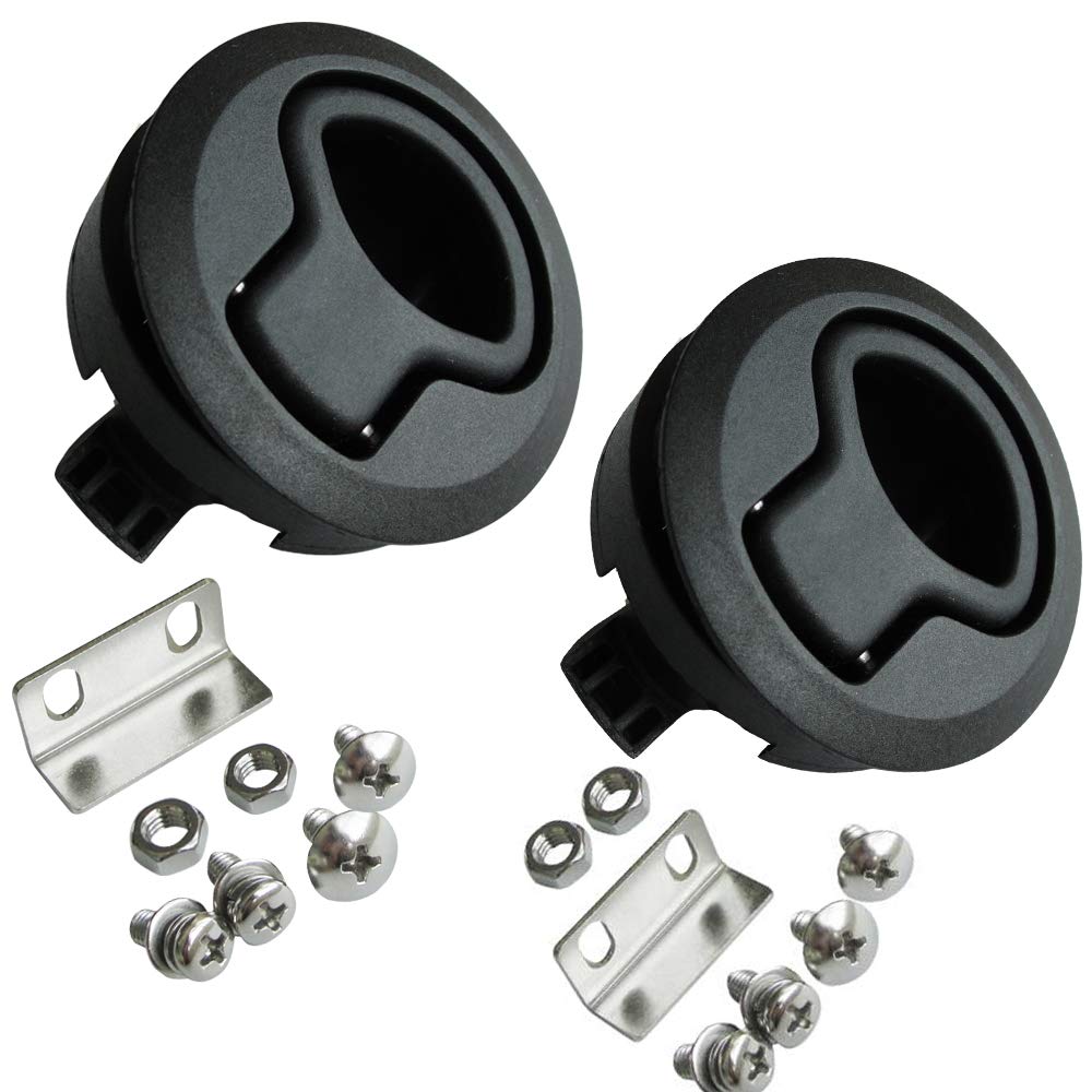 VANCAR AMT Flush Pull Slam Latch Black Plastic Round for RV Boat Marine