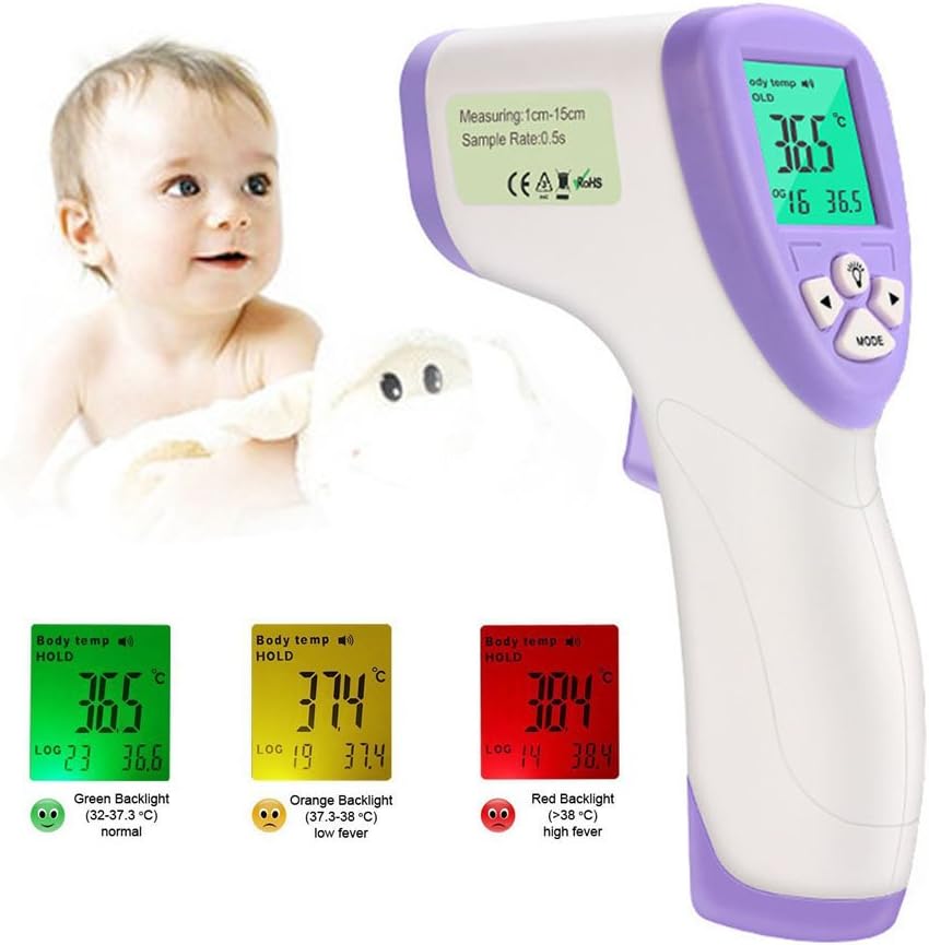 Infrared Digital Thermometer Fast 1 Sec Reading Digital Medical Thermometer Instant Read with Improved Accuracy for Baby and Adult (Purple)