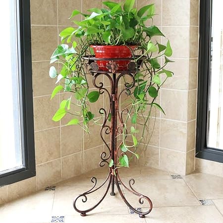 UV Plant Stand Indoor Outdoor, Metal Tall Plant Stand Iron Flower Stand, Flower Pot Holder Flower Pot Stand Flower Pot Supporting, Plant Holders Plant Rack Potted Plant Stand Color Copper