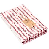 Candy Cottons Cloth Napkins Pk of 6 |Spring Easter Basket Decor Christmas Washable Cotton Dinner Cloth Napkins|Red and White French Stripes 18x18 in Kitchen Party Hotel BBQ Restaurant Dinner Napkins