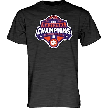 Elite Fan Shop Clemson Tigers National Champs Tshirt 2018 2019 Charcoal Icon