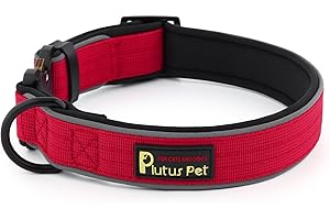 Plutus Pet Tactical Dog Collar, Reflective, Adjustable Heavy Duty Dog Collar, Soft Padded and Comfortable, for Small Medium a