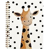 Rusenbao Giraffe Notebook Journal, Giraffe Gifts for Women, Cute Notebooks for School Women Girls, Back To School Supplies, Spiral Notebook 5.5 x 8.3