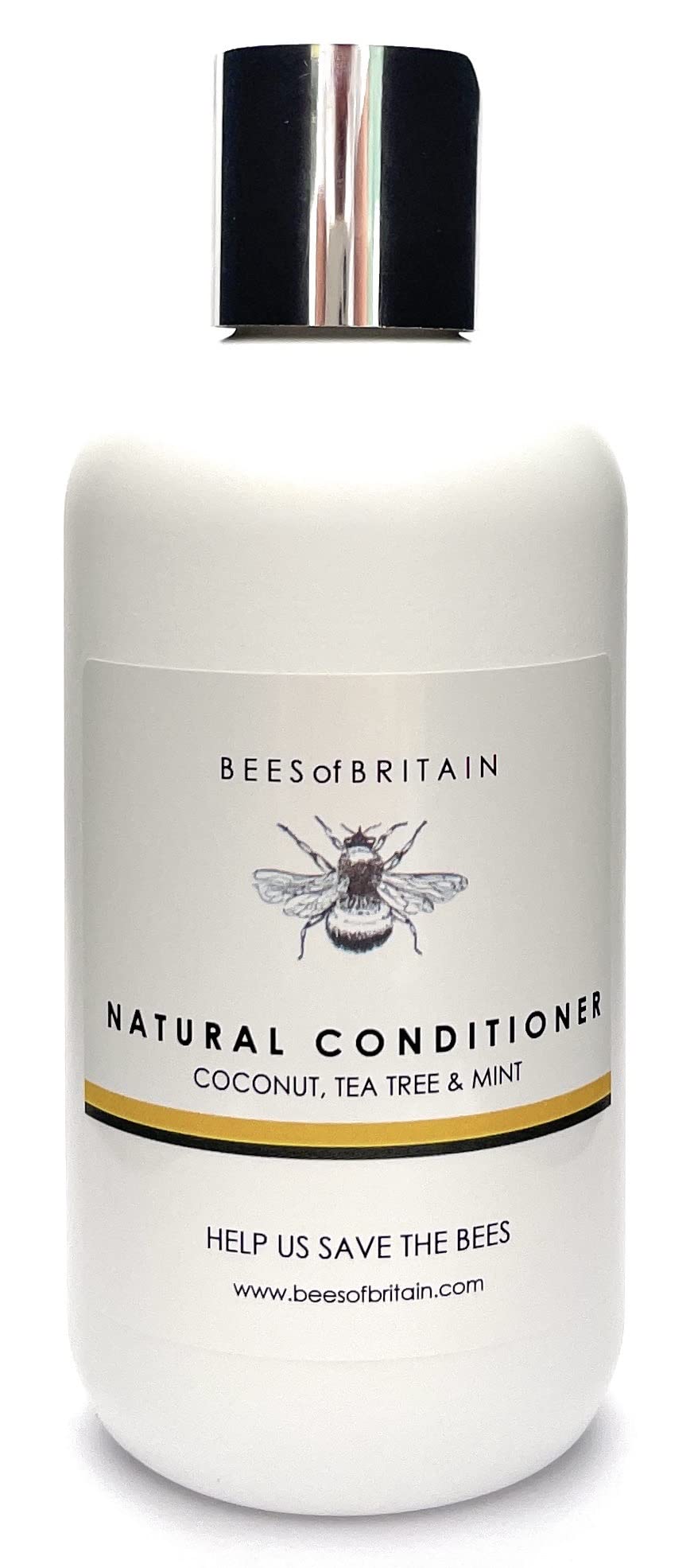 BEES of BRITAIN Tea Tree & Mint Purifying Conditioner – pH 5.5 Scalp-Neutral & Silicone-Free – 99% Natural Origin – No Synthetic Coating Agents – Cooling & Weightless Shine – Vegan – UK Made – 250ml