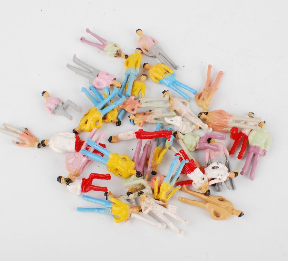 NWFashion 100PCS 1:100Scale Hand Color Painted Model Train People Figure (1:100 18mm)