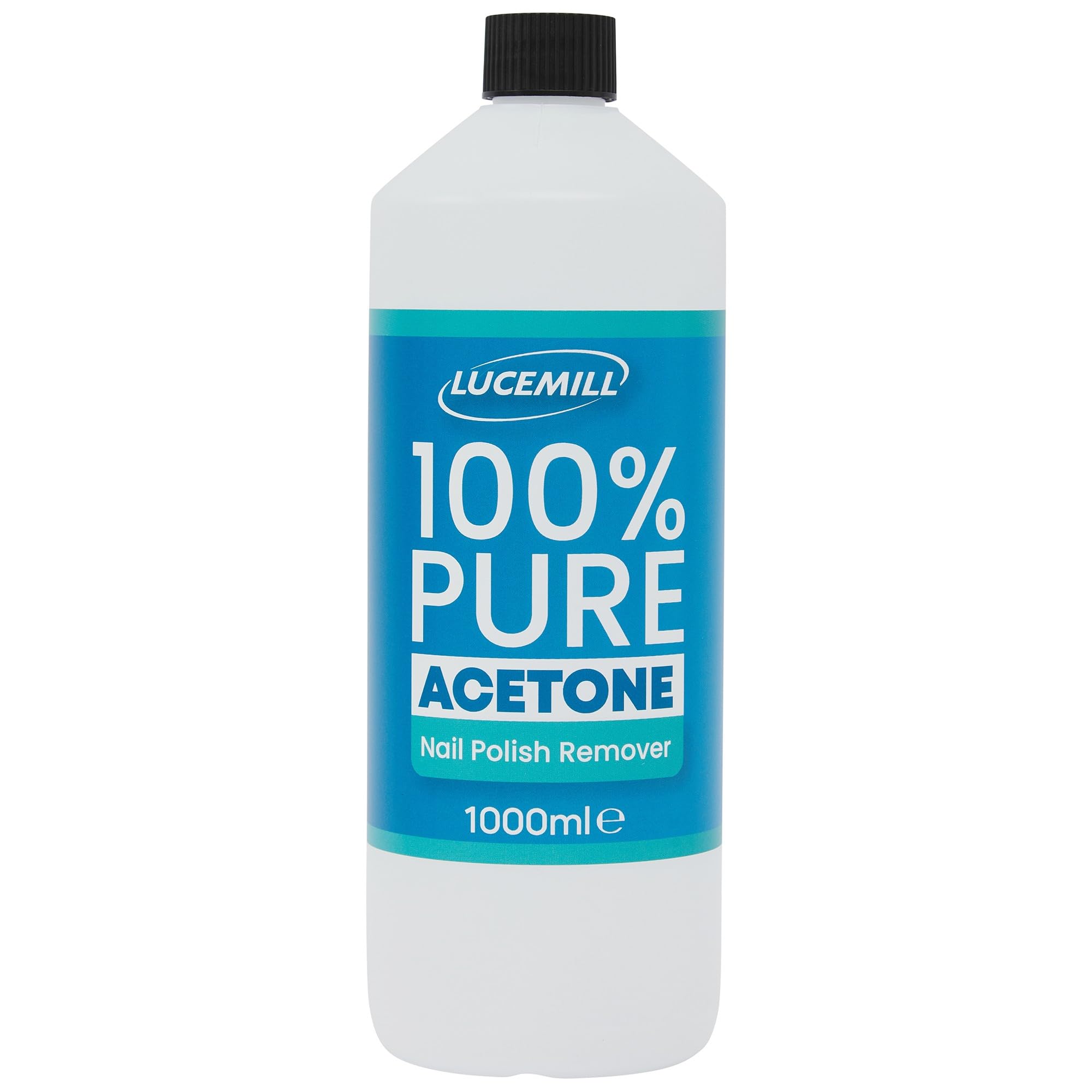 Lucemill 100% Pure Acetone | 1 Litre | Professional Nail Polish Remover for Acrylics, Gel & Glue | Salon Use | UK Made