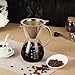 GVODE Pour Over Coffee Maker with Reusable Stainless Steel Mesh Filter,27 Ounce, Borosilicate Glass