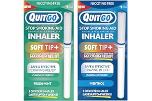 QUITGO Stop Smoking Remedy, Smoke-Free Oxygen Inhaler, Chewable Mouth Grip to Help Curb Cravings, Quit Smoking Support, Satisfying Fidget Relief, Nicotine Free (Fresh Mint, Menthol, Variation Pack)