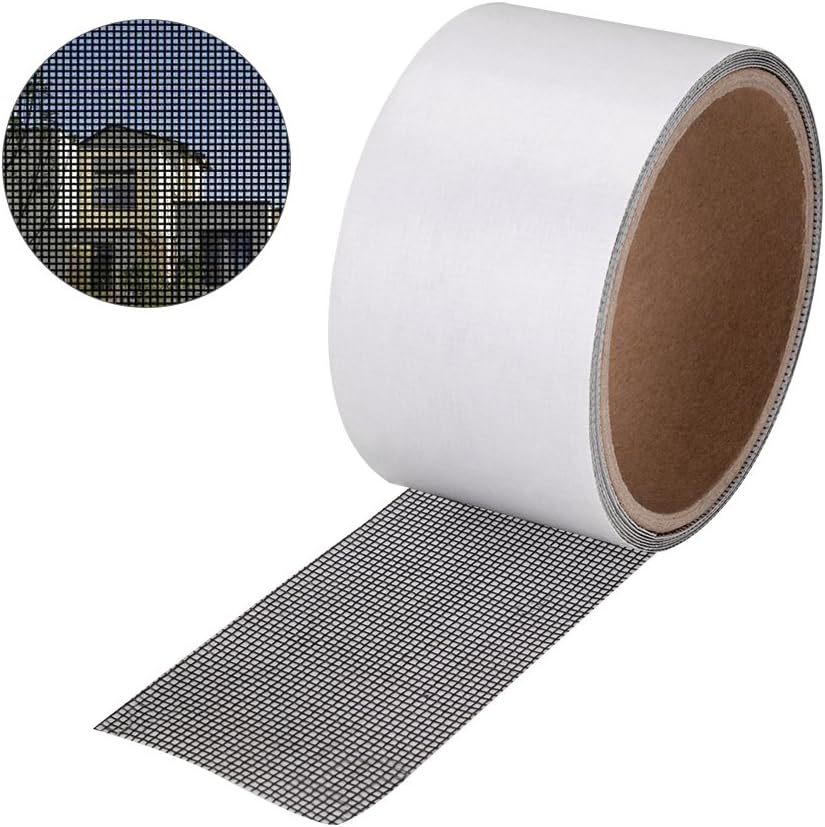 Sanyi Screen Patch Repair Kit Door Window Screen Repair Tape Covering Mesh Tape Waterproof Strong Adhesive Screen Repair Tape Fiberglass Cloth Mesh for Covering up Holes Tear Prevent Mosquitoes Insect