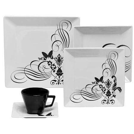 Oxford 20 Piece Tattoo Collection Quartier Dinnerware Set