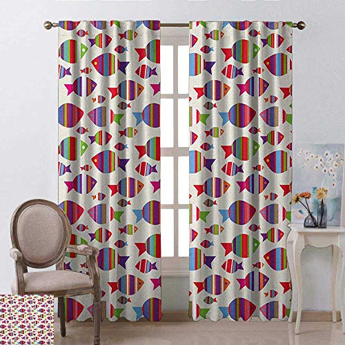 Youpinnong Kids Curtains Darkening Blackout Underwater Aquarium