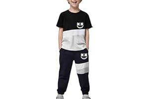Vitalique Size 5-13 Years Boys Summer/Spring Outfits Set Short Sleeve T-Shirt & Pants Kids Boys Fall Fashion Clothes Sets