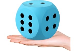 Shappy 3 Inches Foam Dice Fun Filled Large Educational Toy Kawaii Giant Decorative Eva Foam Jumbo Dice Big Square Building Blocks for Board Game Nights Learning Sessions(Sky Blue,1 Pc)