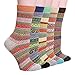 Qiangyun Warm Wool Socks for Women Winter Vintage Knit Socks Casual Crew Socks Stocking Stuffers Gifts for Women, Christmas Gift