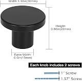 Goldenwarm 4Pack Black Cabinet Knobs 1.18in Matte Round Cupboard Handles view 2