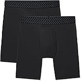 Tommy John Men’s Boxer Brief 8” Underwear - Cotton Basics Boxers with Supportive Contour Pouch