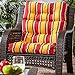 Greendale Home Fashions Outdoor High Back Chair Cushion, Carnival Stripe