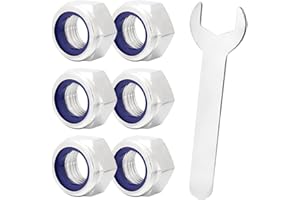 MAMFOUS 25pcs M8 Nylon Insert Locknuts,304 Stainless Steel Hex Lock Nuts for Bolt DIY RC Cars 3D Printer (25PCS M8)