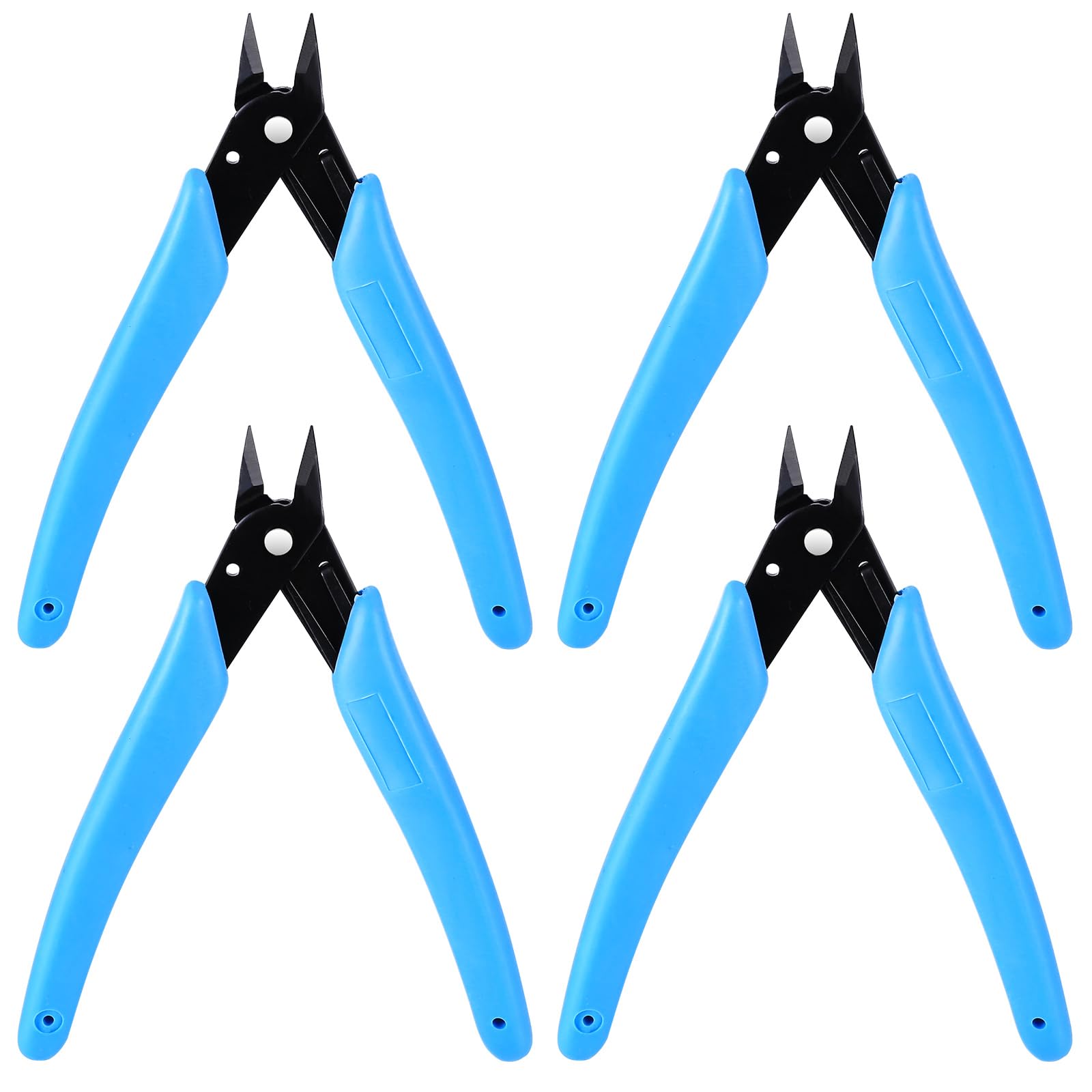 Mini Wire Cutters with Spring, 4 Pcs Electronic Side Cutters, Small Flush Cutter Electrical Wire Snips Electrical Snips, Mini Cable Cutter, Precision Pliers Nippers for DIY Craft Jewelry