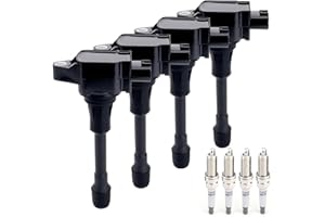Muge Racing 4PCS UF549 Ignition Coils & 9029 Iridium Spark Plugs Kit for Nissan Altima, Rogue, Sentra, Versa, Cube, NV200 2.5L 2.0L 1.8L L4 | Infiniti FX50, M56, Q70, Q70L, QX70, QX60 5.6L 5.0L V8