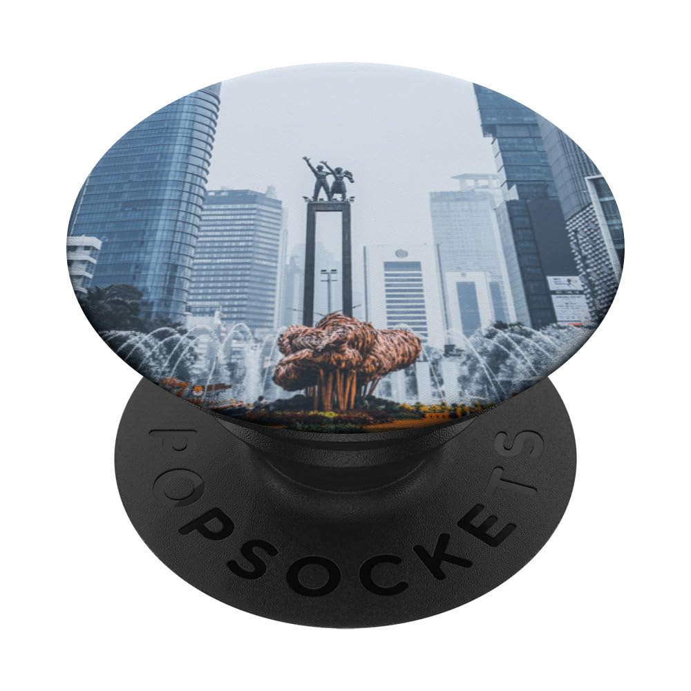 Jakarta Travel Art - Jakarta Souvenir Indonesia - Indonesian PopSockets Swappable PopGrip