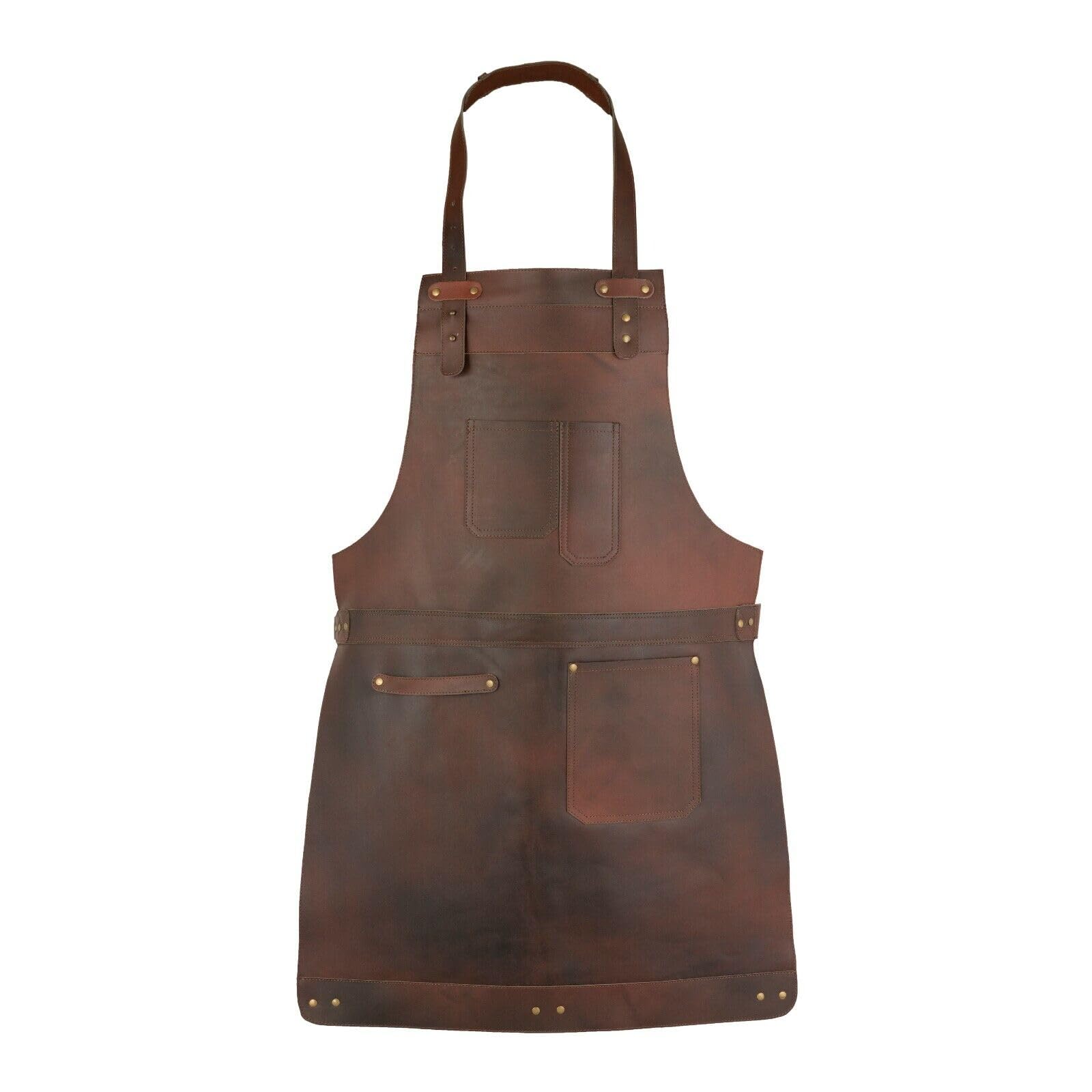 Dark Brown Full Grain Leather Apron Butcher Apron -Cook Apron -BBQ Apron -Cooking Apron - Wood work Apron - Cheff Apron - BBq Grill Gift - DIY Apron - Grill Apron