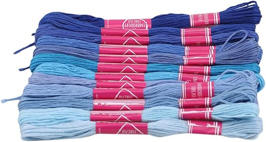 Amazon Co Jp Toporchid 刺繍糸グラデーションカラー刺繍フロスクロスステッチ糸フロスクラフトフロス刺繍アート ブルー ホーム キッチン