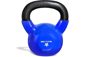 Yes4All Kettlebell, 5-100 LB Vinyl Coated Cast Iron Strength Training Kettlebells for Home Gym Exercises, Fitness, Full Body Workout Equipment, Push Ups, and Grip Strength