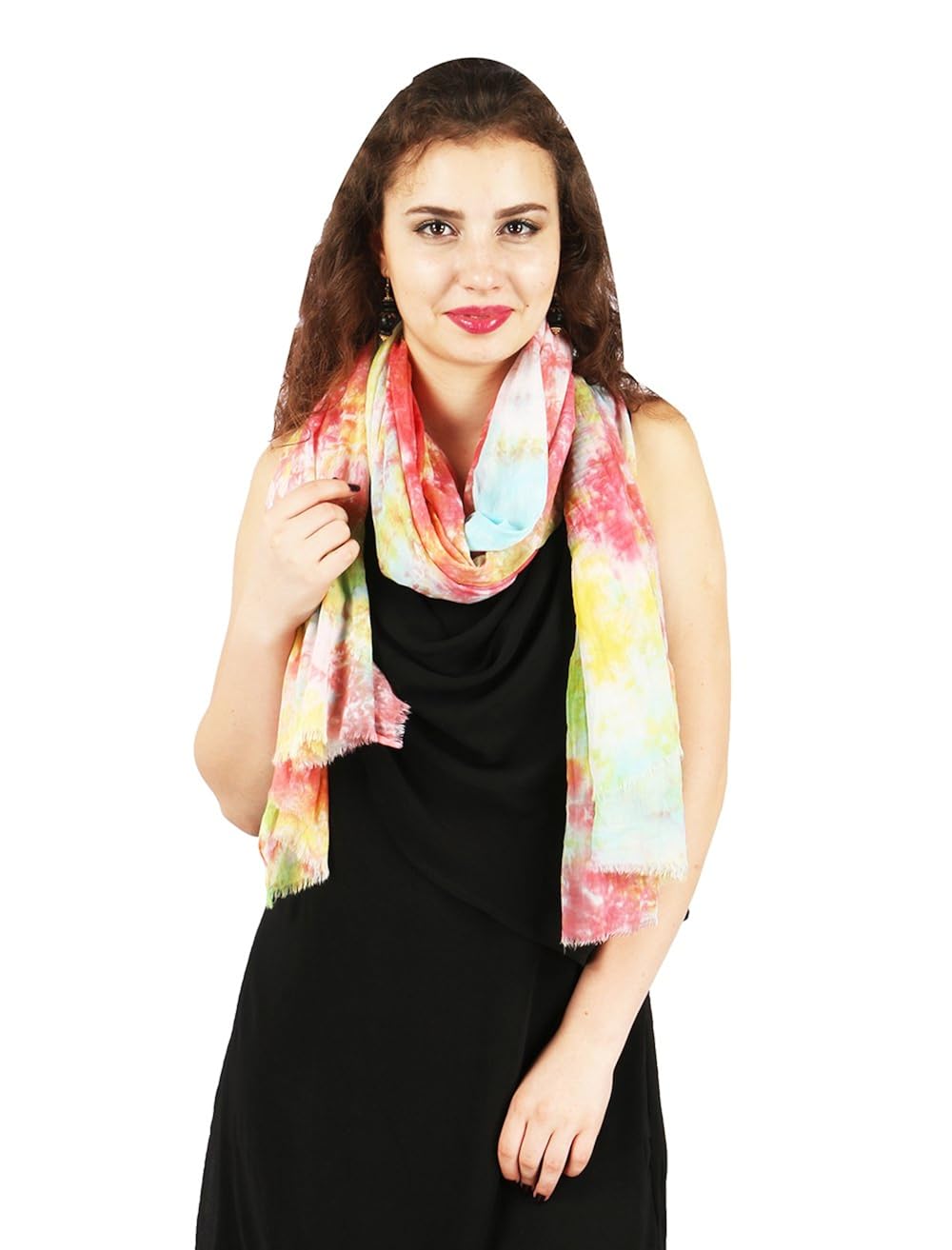 anuze fashions bright summer colour tie dye scarves & stole