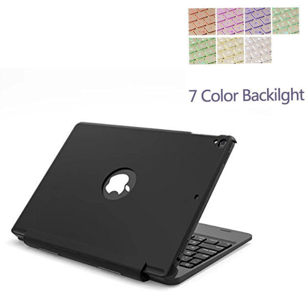 訳あり商品 Ipad キーボードケースfor 17 18 9 7 Ipad Ipad New 18 ブラックブラック17 9 7 Ipad Ipad New ブラックb07c7sn3gp17 18 9 7 Ipad Ipad New 17 7色バックライト付きでスマート キーボードケーススリムフィットフォリオバックカバー取り外し可能
