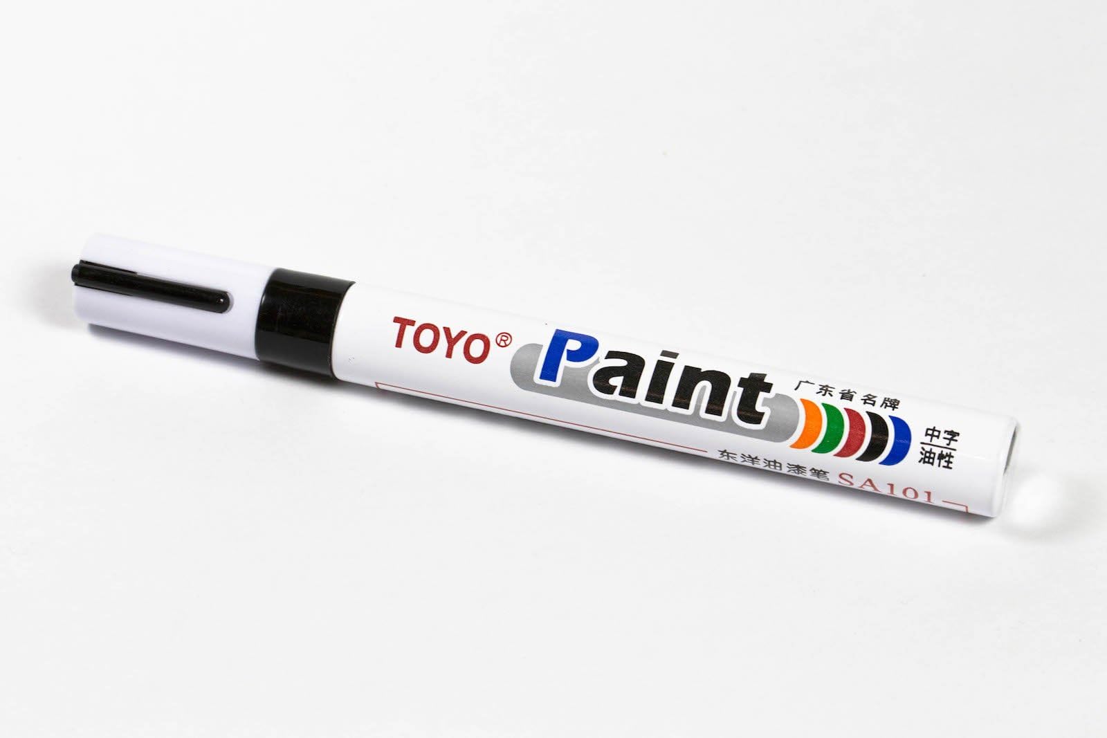 Toyo Permanent Marker for All Surfaces (Tyres, Car Bodywork, Plastic, Metal, Glass, Leather) Indelible Permanent Oil Paint Marker 12ml, Weather Resistant