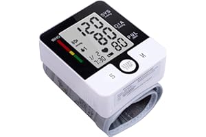 GREETMED Wrist Blood Pressure Monitor for Home Use, Automatic Talking Wrist Blood Pressure Cuff, Adjustable BP Cuff for Adult Digital Large LCD Display with Battery and Carrying Case