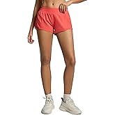 MCEDAR Women's Running Shorts Low Waisted 2.5"，Lightweight Active Workout Quick Dry Gym Athletic Sports Shorts Zip Pocket