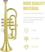 Toyvian Kids Trumpet Toy Golden Imitation Musical Instrument ABS 13.2" Early view 7