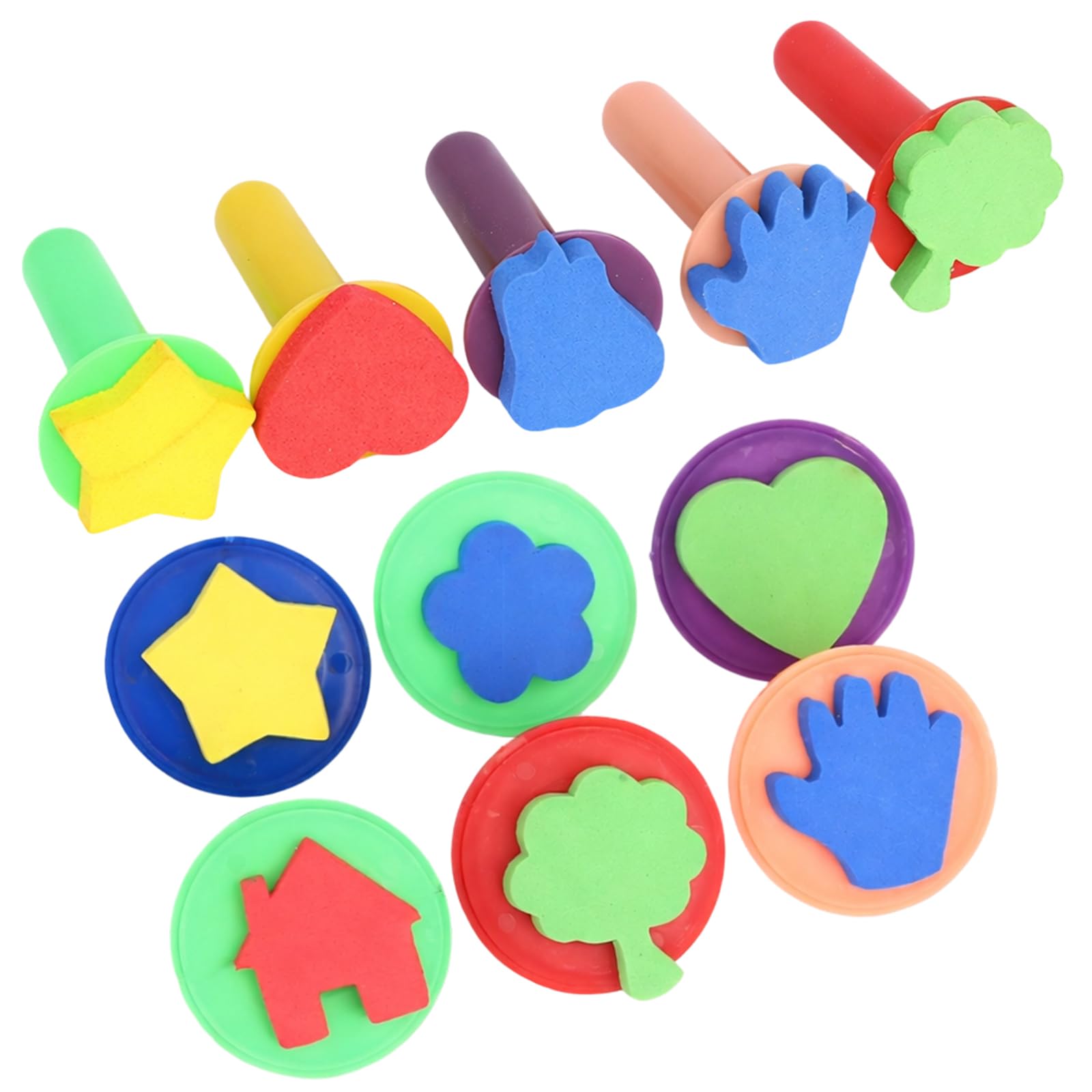 Paint Dabbers, Foam Brush Set for Toddlers, Art Sponges and Paint Sticks for Children, Creative Painting Tools with Foam Shapes, Sponge Brushes for Painting Activities, 7.5 x 4 cm