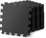 kidoola Foam Baby Play Mat 29x29cm 7mm Thick Interlocking Tiles Black