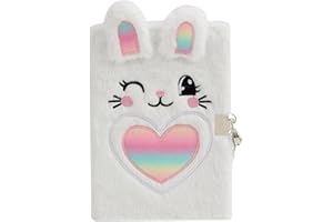 Rabbit Diary, 80 Pages Lockable Rabbit Plush Diary For Girls, Students Stationery Creative Notebook For Wishes, Notes, Drawin