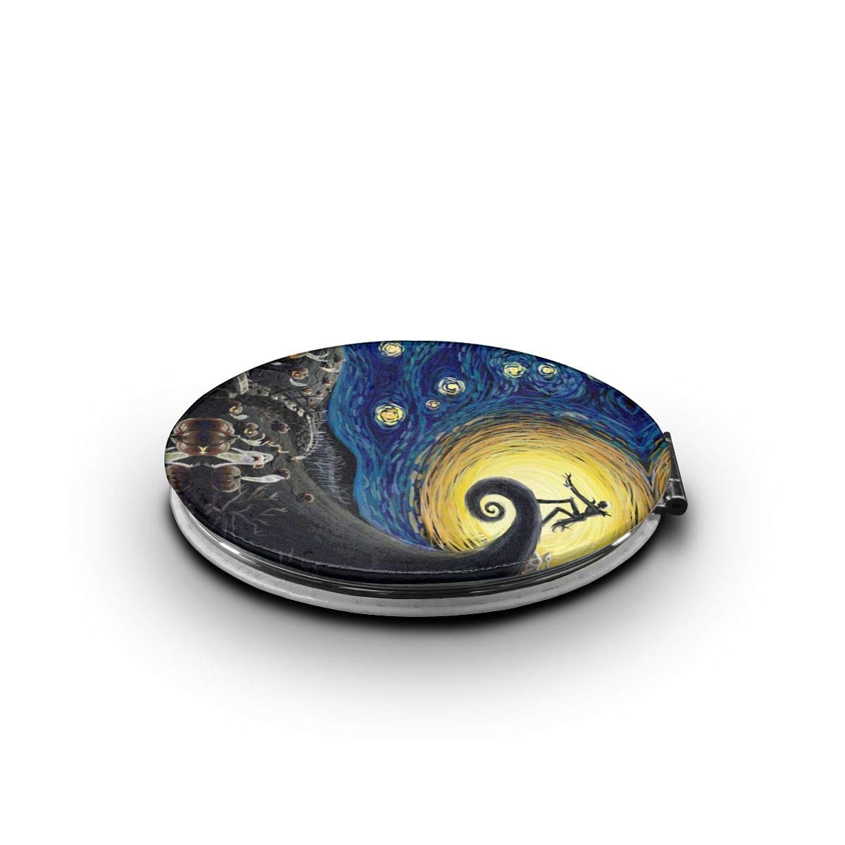 Dead The Nightmare Before Christmas (The Starry Night) Compact Mirror Double Sided Mini Makeup Mirror Ultra Portable for Purses and Travel Cosmetic Mirror for Great Gift