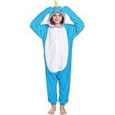 Unpifolov Kids Narwhal Cosplay Costumes Unisex Animal Children Teenager Jumpsuit