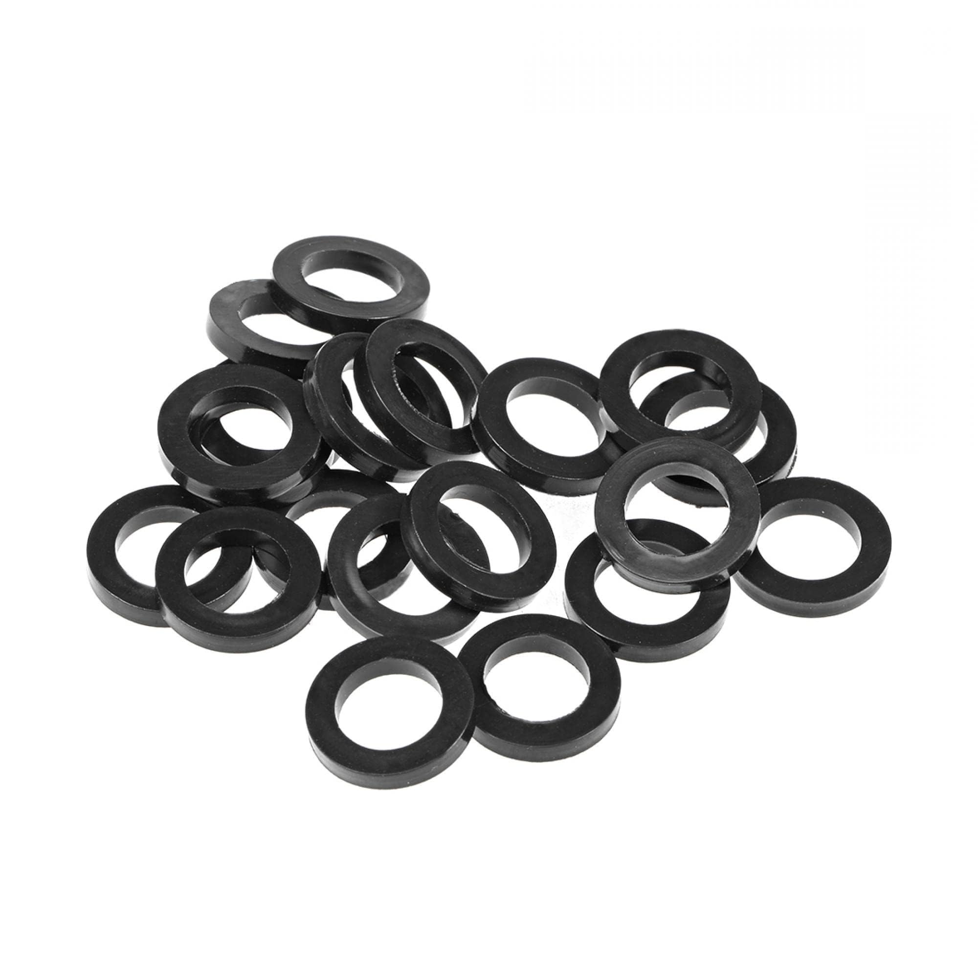 Unifizz 20Pcs Black Nylon Flat Washer Assortment Kit for Hose Bolt, Faucet Pipe, Valve or Gardening Maintenance or Retrofit (M10 x 16mm x 2mm)