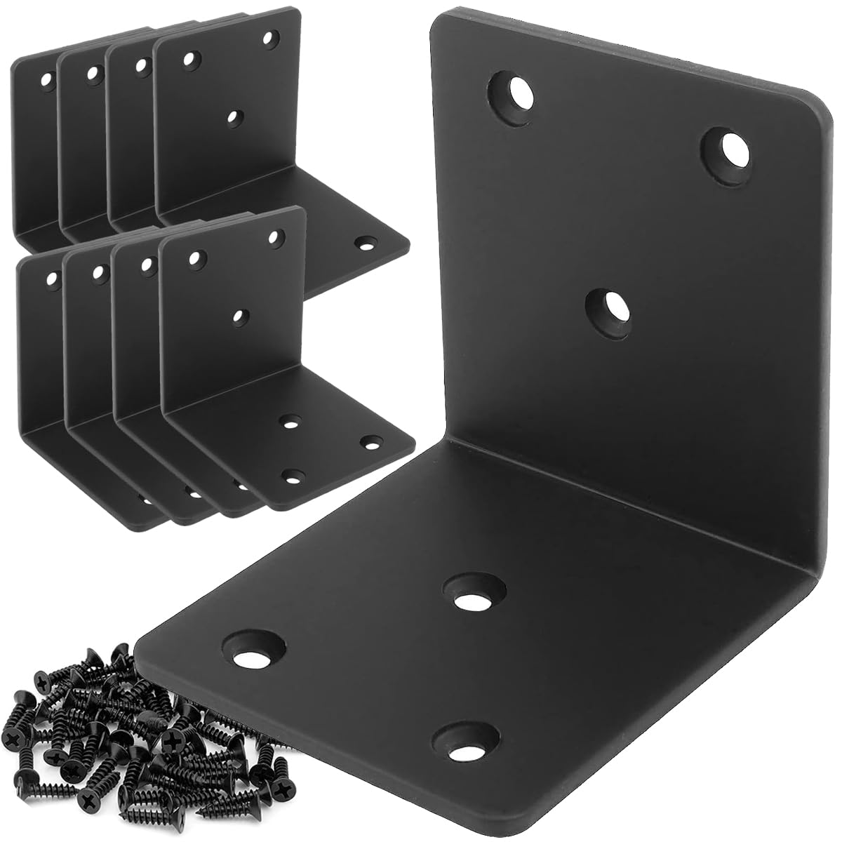 Photo 1 of 20Pcs Black Angle Bracket 2"x2"x2", Stainless Steel L Brackets for Wood, Heavy Duty Corner Brackets Metal Corner Brace for Bed Furniture Bookshelf