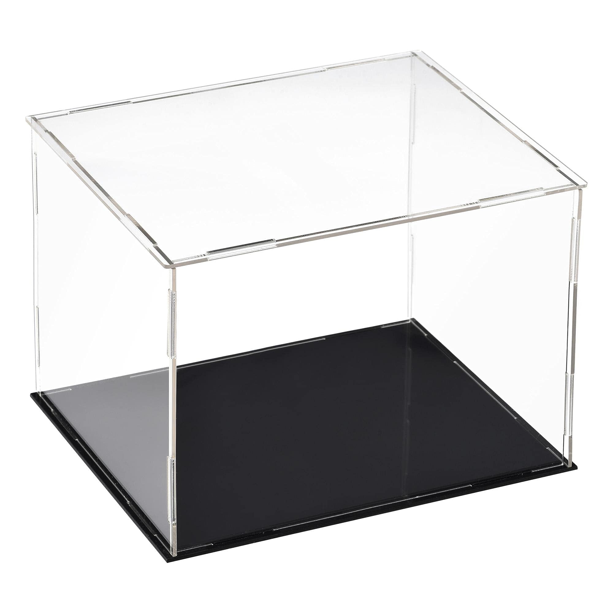 TA-VIGOR Acrylic Clear Display Case, 25 x 20 x 20cm Assemble Countertop Box Cube Organizer Stand Dustproof Protection Showcase with Black Base for Action Figures Toys Collectibles Home Storage — image 1