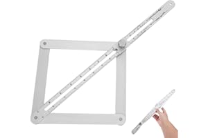 Pcmursal Corner Angle Finder Tool, Miter Saw Protractor with Scale, Miter Angle Finder,Stainless Steel Digital Angle Scale (Silver)