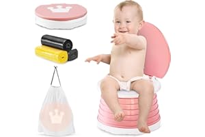 YZNLIFE Travel Potty for Toddler, Portable and Foldable Toilet, Apply to Seat Emergency Toilet for Car, Camping, Outdoor, Indoor（Pink）