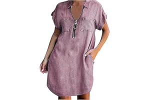 CLLIOS Denim Shirts for Women Trendy Button Down Long Sleeve Loose Fit Tunic Tops Blue Jean Shirts Women Oversized Jean Shirt