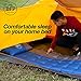 Self Inflating Sleeping Pad By BFP Outdoors - Blue and Grey Camping Mattress With Pillow and Carrying Bag - Ideal For Camping, Hiking, Traveling - Super Comfortable, Soft and Practical