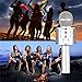 Calie Wireless Karaoke Microphone with Bluetooth Speaker for iPhone Android Smartphone, Portable Handheld Microphone for Singing Recording Interviews Home KTV Party (silver)